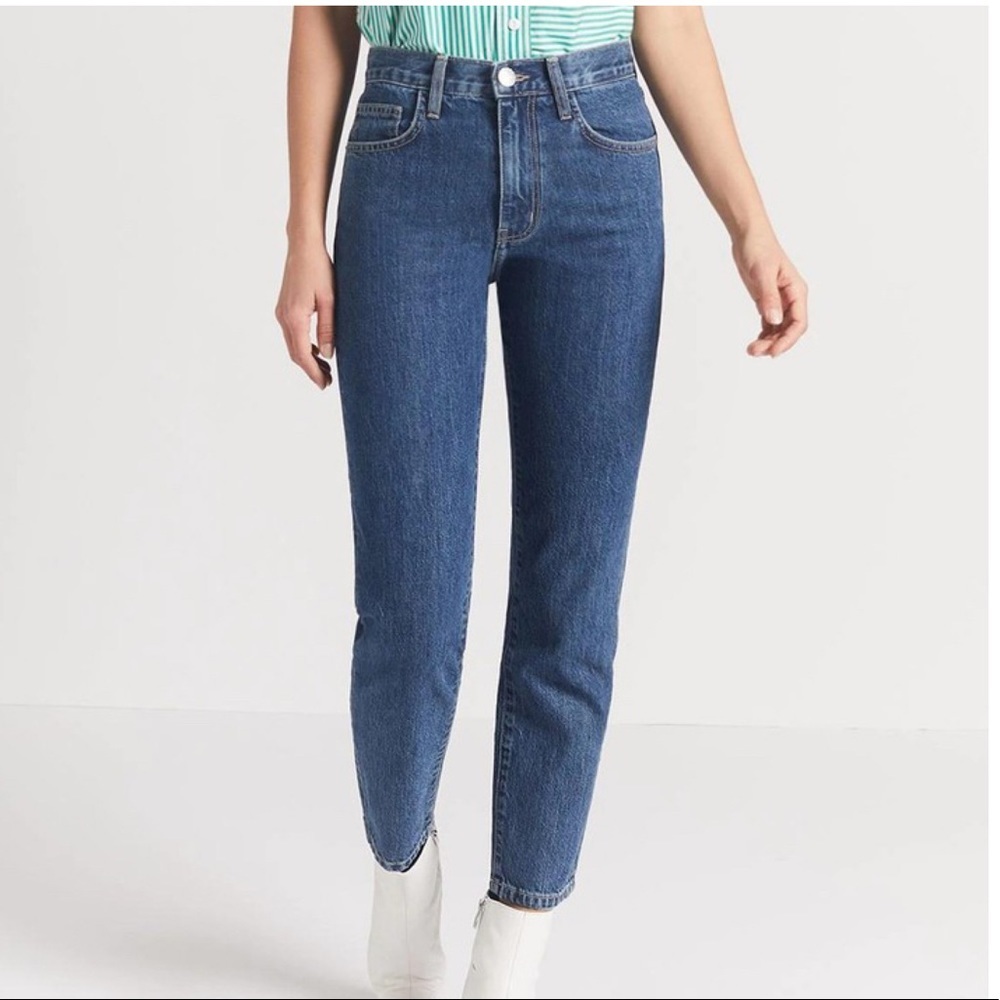 Current/Elliott Vintage Cropped Blue Jean in Rehan